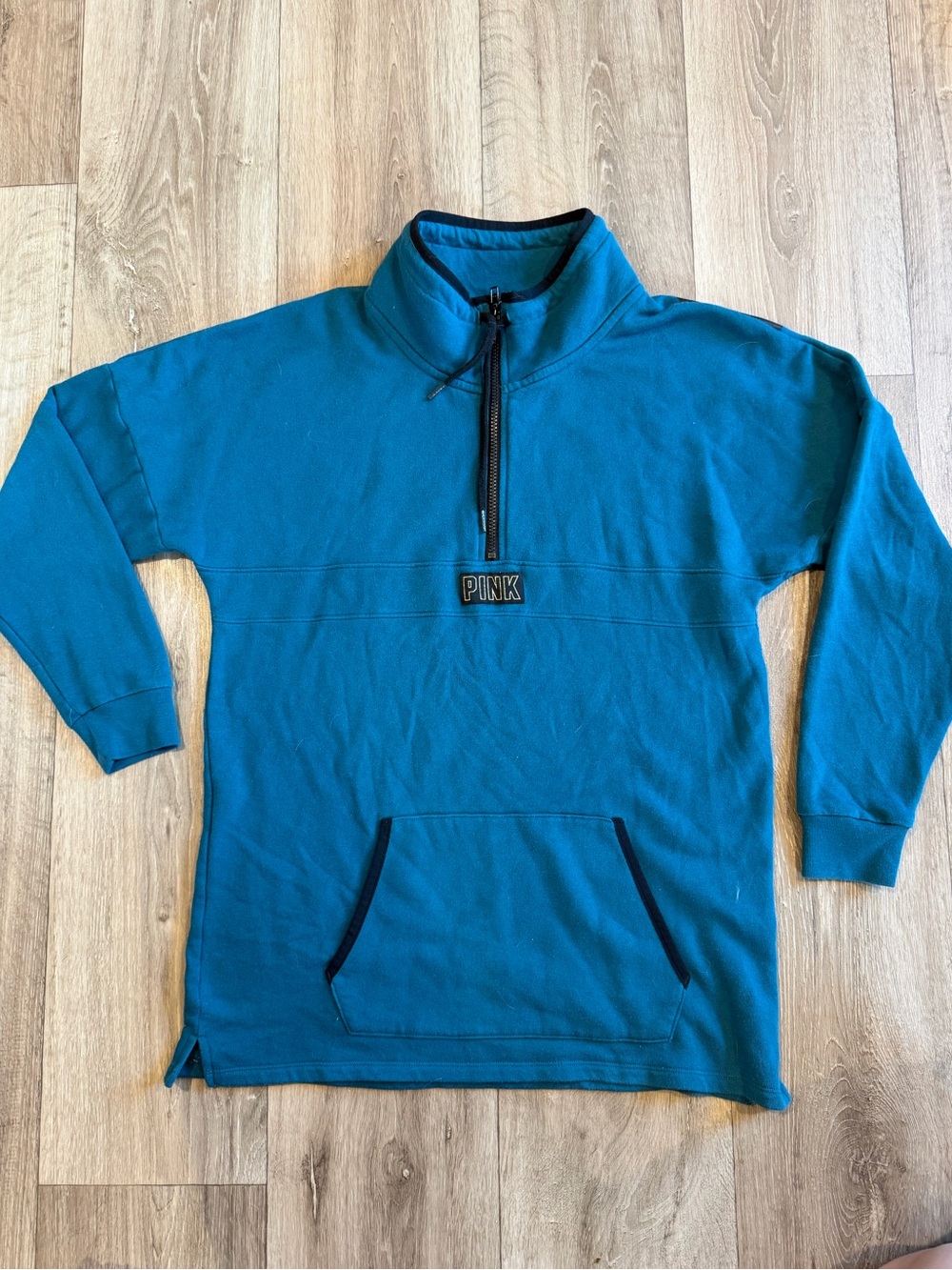 Victoria's Secret PINK Teal Quarter-Zip Pullover